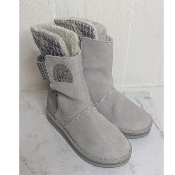 Sorel Newbie suade leather winter snow boots warm two tone gray sz 6.5 womens - Picture 1 of 10